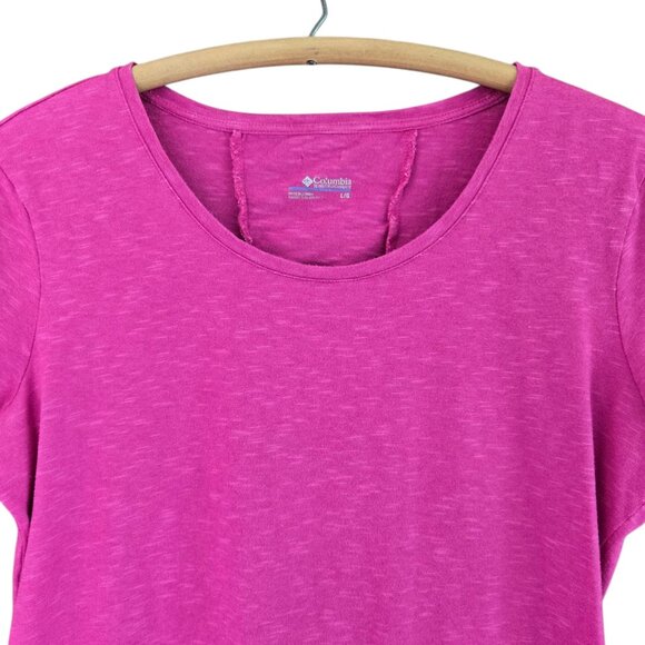 Columbia Womens Rocky Ridge III Pink Short-Sleeve Ruched Back Tee Large - Picture 4 of 8